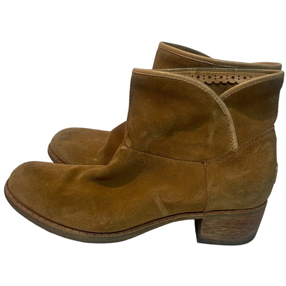 Ugg Tan Leather Heeled Ankle Booties
